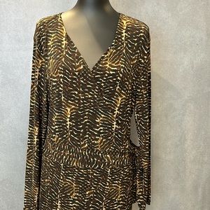 Wrap animal print dress by Bandolino, size XL